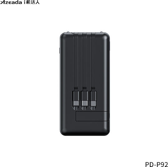 Proda PD-P93 Power Bank 20000mAh 10W mit USB-A Anschluss und USB-C Anschluss Schwarz