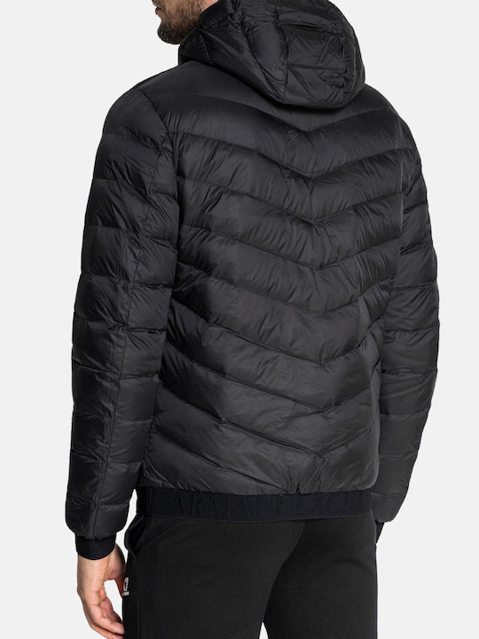 Armani Exchange Winter Jacket Puffer Black/melange Grey