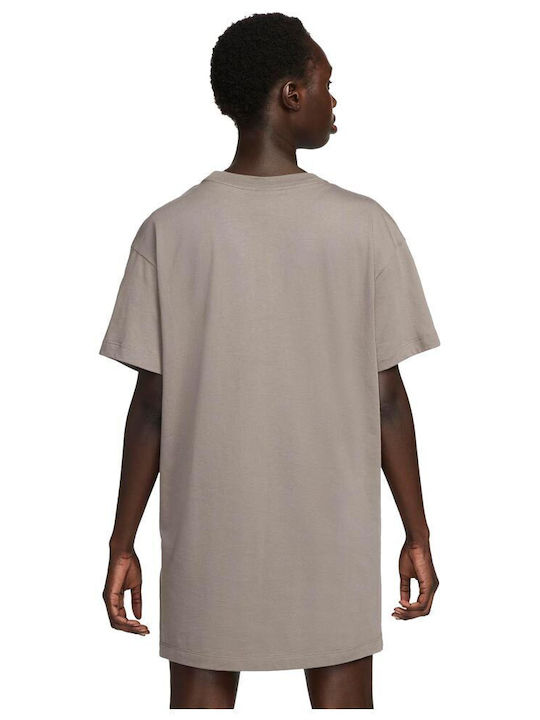 Nike Mini Αθλητικό Φόρεμα T-shirt Κοντομάνικο Γκρι