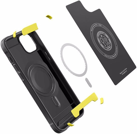 Spigen Rugged Armor Magsafe Umschlag Rückseite Kunststoff / Silikon 2mm Matte Black (iPhone 14)