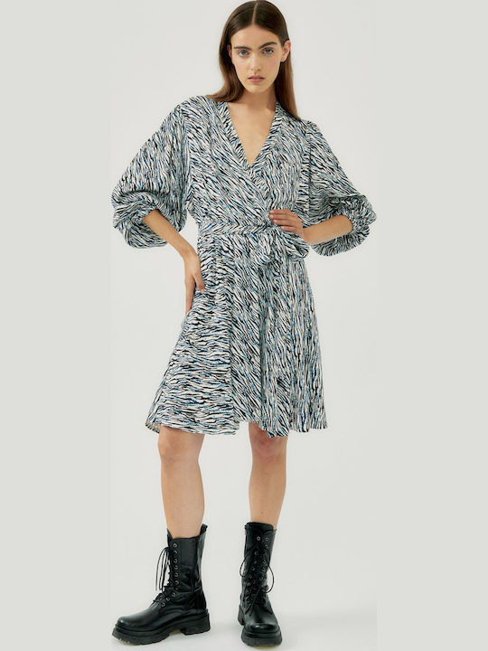 Rochii De Vară Pentru Femei Mini Rochie Wrap-Around Animal Print