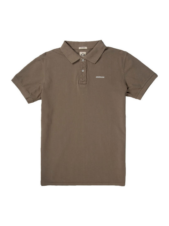 Emerson Bluza Bărbătească cu Mânecă Scurtă Polo Olive