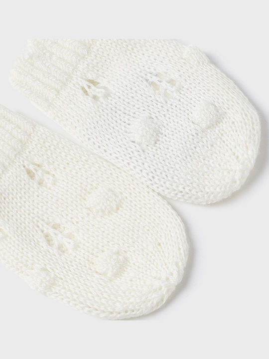 Kids Beanie Set with Scarf & Gloves Knitted White