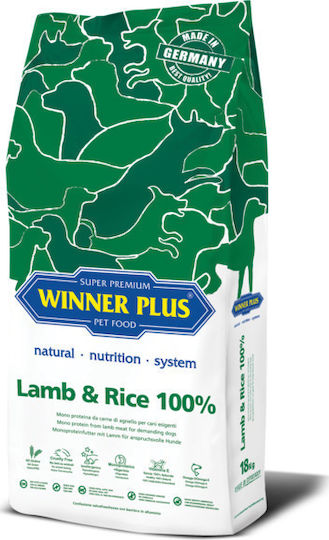 Winner Plus Lamb & Rice 100% 18kg Dry Food Gluten-Free for Adult Dogs with Lamb and Rice