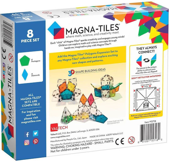Magna-Tiles Μαγνητικό Παιχνίδι Κατασκευών Polygon Expansion Magna Tiles για Παιδιά 3+ Ετών