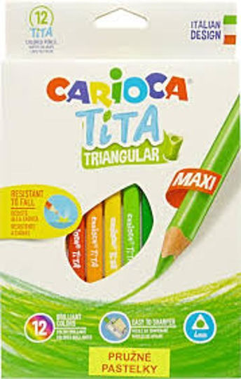 Carioca Tita Triangular Maxi Colored Pencil Set Package of 1 packages