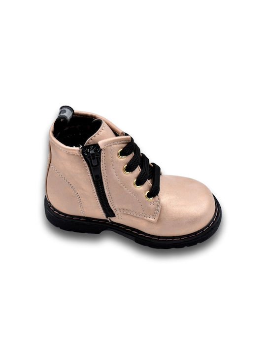 Asso Kids Military Boots with Lace Pink