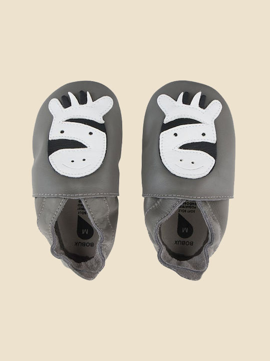 Bobux Baby Slippers Gray Zebra