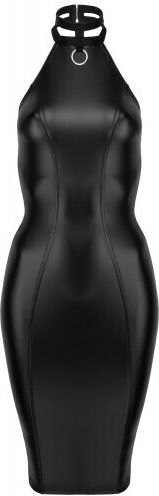 Noir Handmade Powerwetlook Pencil Dress Φόρεμα Black