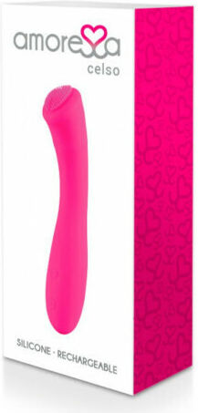 Amoressa Celso Premium Silicone Rechargeable Vibrator G-Spot 16cm Roz