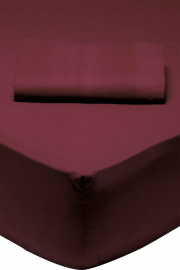 Das Home Sheet Super-Double with Elastic 170x200+35cm. Best 1014 Burgundy