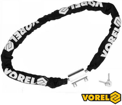 Vorel Security Chain 120cm Bicycle Cable Lock with Key Black