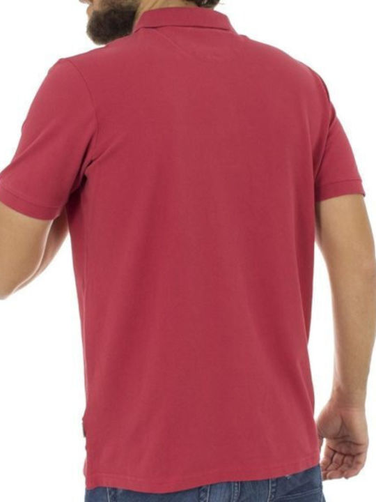 Double S Men's Short Sleeve Blouse Polo Red