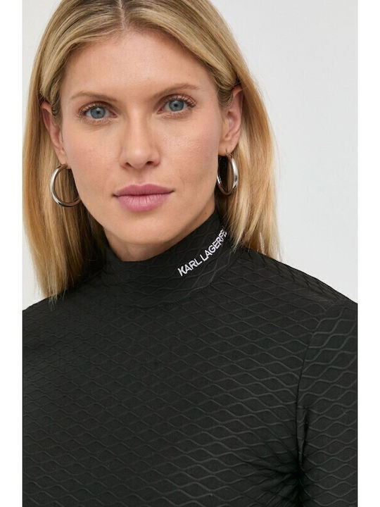Women's Blouse Long Sleeve Turtleneck Black