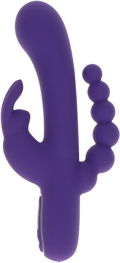 ToyJoy Triple Pleasure Vibrator Δονητής Rabbit 22cm Μωβ