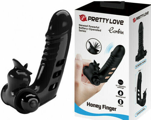 Pretty Love Corbin Honey Finger Vibrator Vibrator Finger 11cm Black