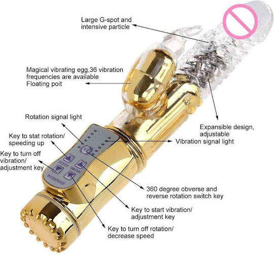 Vibrator Rabbit 21cm Gold