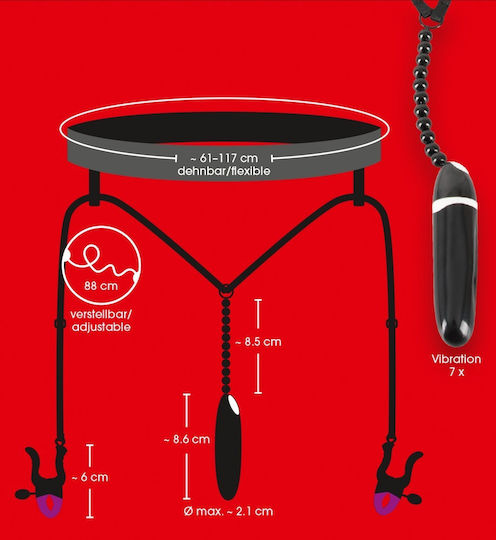 You2Toys Bad Kitty Spreader String Vibrator Mini Δονητής για Ζευγάρια 8.6cm Black