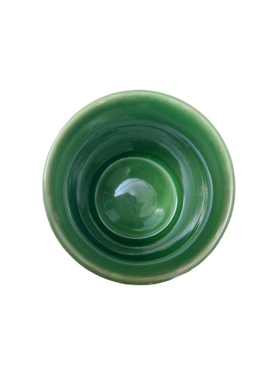 Etoile Nature Coffee Vase with Lid made of Porcelain Green 11x11x15cm