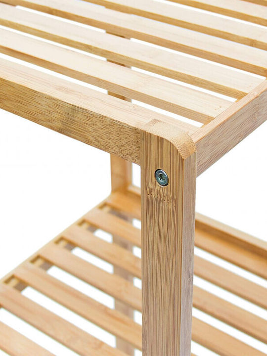 Relaxdays 10013496 Επιδαπέδια Ραφιέρα Μπάνιου Bamboo με 3 Ράφια 33x33x79cm Καφέ