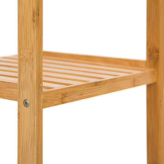 Relaxdays 10013496 Boden Badezimmerregal Bamboo mit 3 Regalböden 33x33x79cm Braun