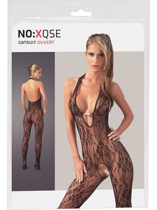 Mandy Mystery Sexy Bodystocking Mesh With Open Crotch Black