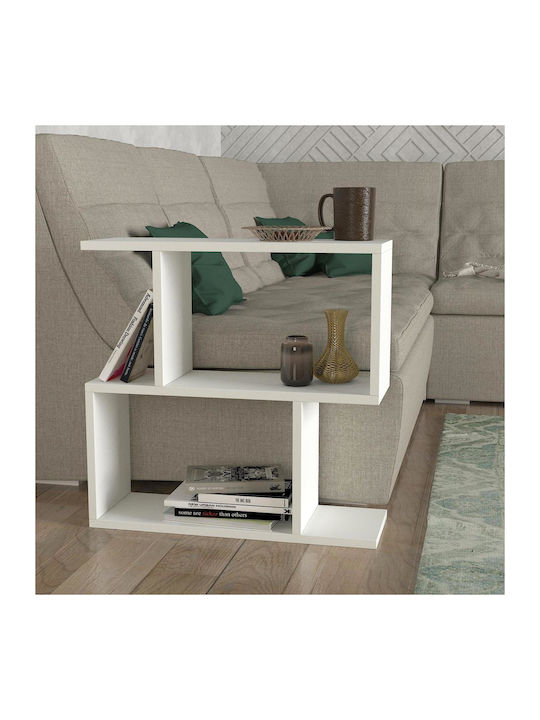 Rectangular Side Table Mathraki Wooden White L60xW20xH60cm