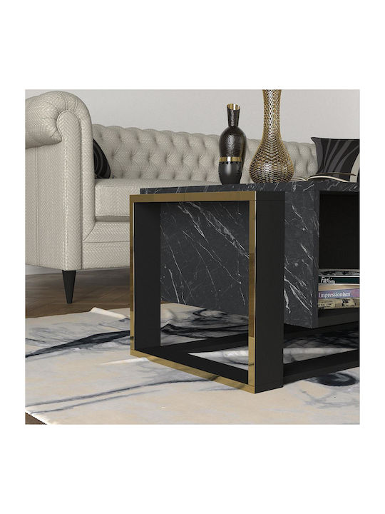 Rectangular Central Coffee Table Levitha Wooden Black 108x60x40 cm