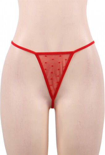 CyprusLoveShop Sexy Σετ με Ρόμπα Mesh Kimono With String Light Red