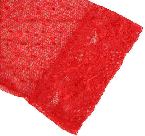 CyprusLoveShop Sexy Σετ με Ρόμπα Mesh Kimono With String Light Red