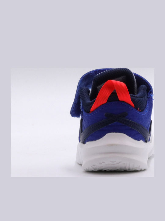 Team Hustle D 10 Kids Sports Shoes Basketball with Hoop & Loop Closure Blue