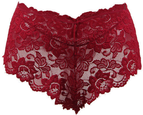 Floral Lace Short Женски Секси Бразилско Plus Size Hot Red