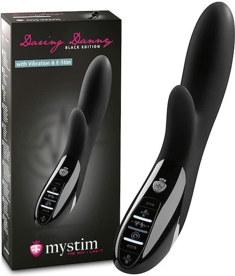 Mystim Daring Danny E-Stim Vibrator Kaninchen 27cm Black
