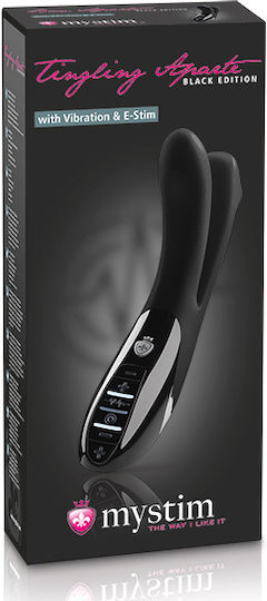Mystim Tingling Aparte E-Stim Διπλός Δονητής 25cm Μαύρος