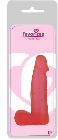 Dream Toys All Time Favorites 6inch Realistic Dildo Ρεαλιστικό Dildo με Όρχεις Red 15cm