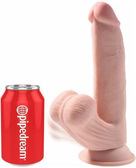 King Cock Triple Density Ρεαλιστικό Dildo με Όρχεις και Βεντούζα Light 20cm