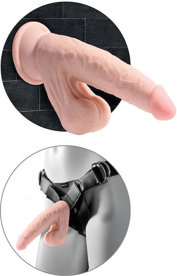 King Cock Triple Density Ρεαλιστικό Dildo με Όρχεις και Βεντούζα Light 20cm