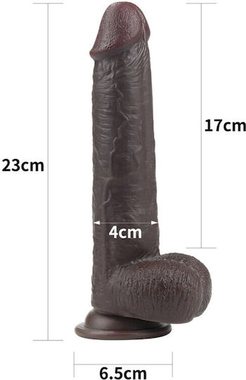 Lovetoy Ρεαλιστικό Dildo με Όρχεις και Βεντούζα Καφέ 23cm
