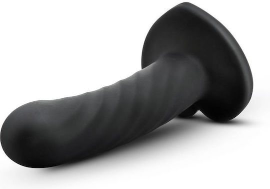 Temptasia Twist Medium Glass Dildo With Suction Cup Black 14cm