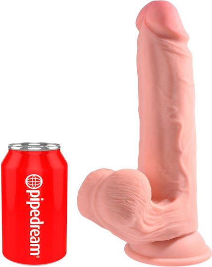 King Cock Triple Density Ρεαλιστικό Dildo με Όρχεις και Βεντούζα Light 23cm