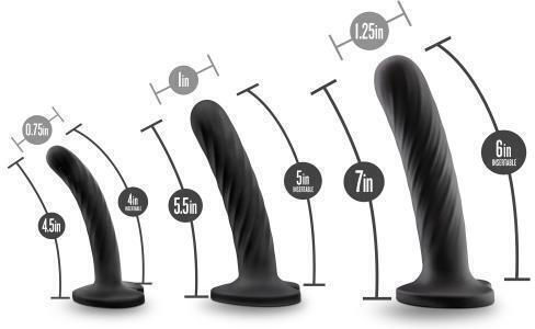 Temptasia Twist Kit 3 τμχ Dildo Μαύρο 18cm