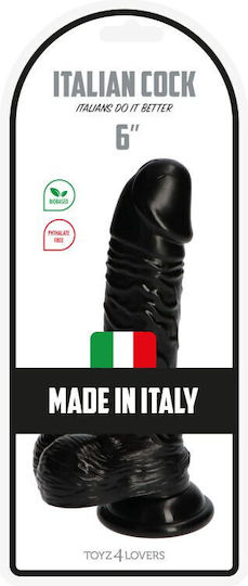 Toyz4lovers Michelangelo Dildo Реалистично дилдо с Топки и Вендуза Черно 18.5см