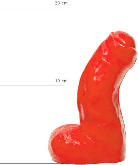 All Black Ted Glass Dildo Red 17cm