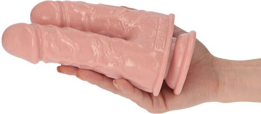 Toyz4lovers Double Dildo Caino e Abele Двойно дилдо Със смукателна чашка Плът 15.5см