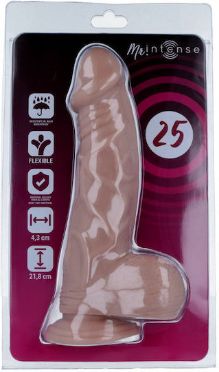 Intense Mr Intense Realistic Cock 25 Glass Dildo with Balls and Suction Cup Flesh 21.8cm