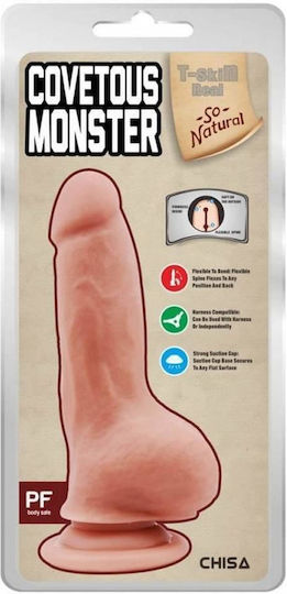 Chisa Novelties Covetous Monster Glass Dildo with Balls and Suction Cup Flesh 20cm