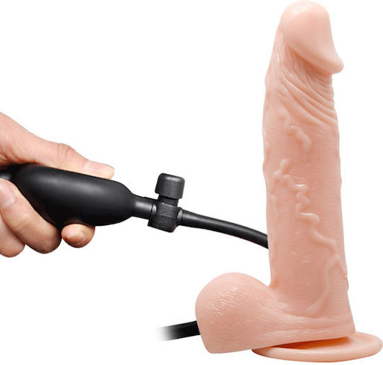 Baile Dildo with Pump Realistic Dildo Inflatable with Scrotum & Suction Cup Flesh 19cm