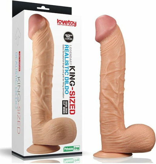 Lovetoy Realistisches Dildo mit Hoden und Saugnapf Fleisch 30.5cm