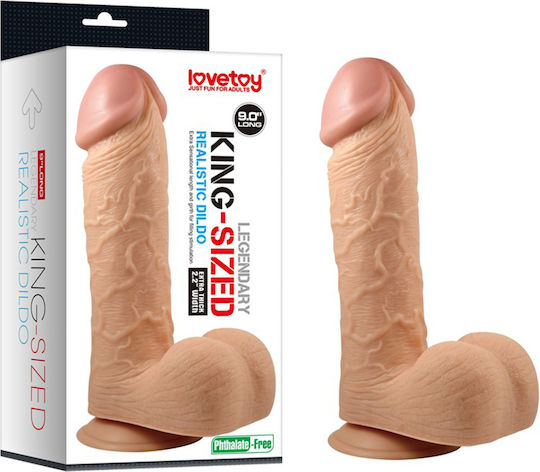 Lovetoy Реалистично дилдо с Топки и Вендуза Телесен 23см
