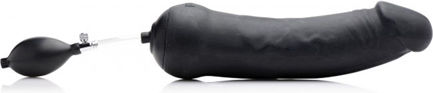 Tom of Finland Toms Inflatable Silicone Dildo Ρεαλιστικό Dildo Φουσκωτό με Βεντούζα Black 25cm